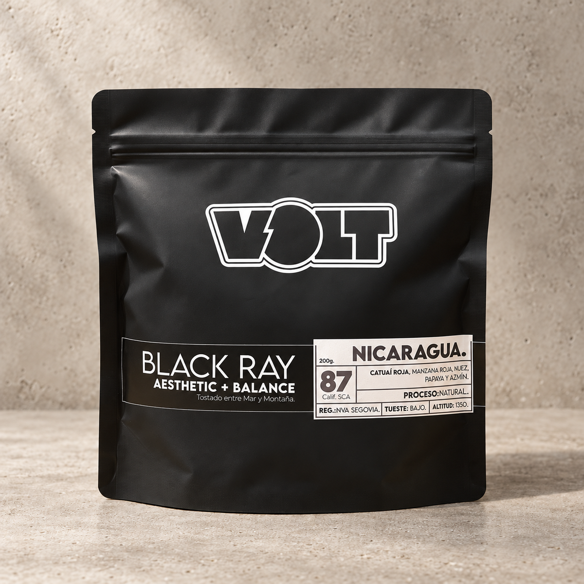 VOLT Nicaragua Black Ray 87 SCA 200 g, café de especialidad